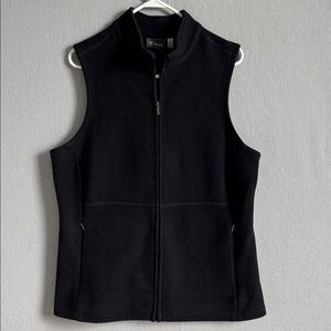 ibex Women's XL Full Zip Vest Black Merino Wool Blend Hiking Outdoor Layer